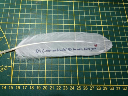 Farbdruck auf Feder